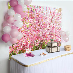 Lofaris Rosa Kirschblüten Frühlingslandschaft Hintergrund für Fotografie, lebendige Fotokulisse für Fotostudio und Eventdekoration