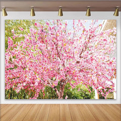 Lofaris Rosa Kirschblüten Frühlingslandschaft Hintergrund für Fotografie, lebendige Fotokulisse für Fotostudio und Eventdekoration