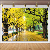 Lofaris Leuchtender Herbstlandschaft Fotohintergrund mit Ginkgobäumen, natürliche Kulisse für Fotoshootings und Eventdekoration