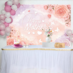 Lofaris Zarter Muttertagshintergrund mit Happy Mother's Day Schriftzug, elegante Fotowand für Familienfeiern und Fotoshootings