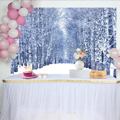 Lofaris Verschneiter Birkenwald Winterlandschaft Fotohintergrund, perfekte Kulisse für professionelle Fotoshootings und Winterdekoration