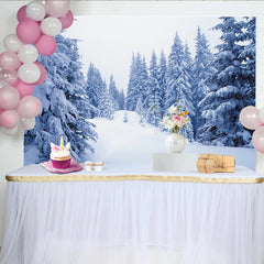 Lofaris Verschneiter Winterwald Fotohintergrund für Winterfotoshootings, weiße Winterlandschaft Kulisse für professionelle Fotostudios