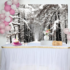 Lofaris Schneebedeckter Winterwald Hintergrund für Fotoshooting, natürliche Kulisse für Porträts und Studiofotografie