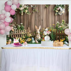 Lofaris Frühlingshafter Osterhintergrund mit Hase und bunten Ostereiern, perfekte Kulisse für Familienfotos und festliche Dekoration