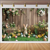 Lofaris Frühlingshafter Osterhintergrund mit Hase und bunten Ostereiern, perfekte Kulisse für Familienfotos und festliche Dekoration