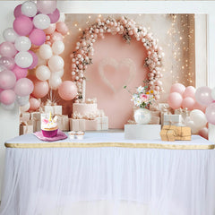 Lofaris Romantischer Valentinstag Hintergrund mit rosa Luftballons und Herz, elegante Kulisse für Feierlichkeiten und Fotoshootings