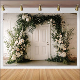 Lofaris Floraler Bogen Hochzeitsfotohintergrund mit weißen Blumen, natürliche Kulisse für Fotoshooting und Eventdekoration