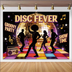 Lofaris Groovy Disco Party Hintergrund mit funkelnder Discokugel, stilvolle Fotokulisse für Retro Events und Fotoshootings