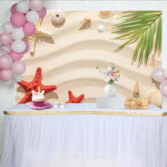 Lofaris Sommerlicher Strand-Fotohintergrund mit Muscheln und Seesternen, perfekte Kulisse für sommerliche Fotoshootings und Dekoration