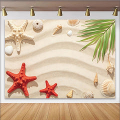 Lofaris Sommerlicher Strand-Fotohintergrund mit Muscheln und Seesternen, perfekte Kulisse für sommerliche Fotoshootings und Dekoration