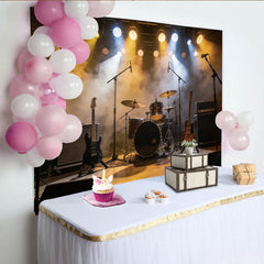 Lofaris Atmosphärischer Konzertbühnen-Hintergrund mit Lichtern und Rauch, professionelle Musik-Fotokulisse für Live-Events und Fotoshootings