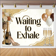 Lofaris Goldglitzer Eleganter Party Fotohintergrund mit Sekt und Ballons, luxuriöse Kulisse für glamouröse Fotoshootings und Events