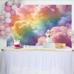 Lofaris Regenbogenwolken Fotohintergrund mit sanften Pastellfarben und weichen Wolken, verträumte Kulisse für Kinderporträts