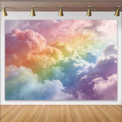 Lofaris Sanfter Regenbogenwolken Hintergrund für verträumte Fotoshootings, pastellfarbene Himmels Kulisse für Babyparty und Kinderporträts