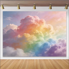 Lofaris Traumhafter Pastell Regenbogen Wolkenhintergrund für Babyfotos, ätherische Fotokulisse für Kinderfotoshootings und Studio