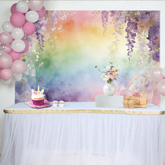 Lofaris Traumhafter Aquarell Blumen Regenbogen Hintergrund für Fotografie, vielseitige Kunst-Fotokulisse für Studio und Events