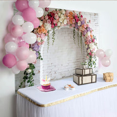 Lofaris Eleganter Blumenbogen Fotohintergrund für Hochzeit, bunte Rosen, romantische Kulisse für Fotoshooting und Eventdekoration