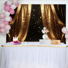 Lofaris Luxuriöser goldener Glitzer-Vorhanghintergrund für Events, elegante Fotokulisse für festliche Anlässe und Fotoshootings