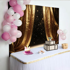 Lofaris Luxuriöser goldener Glitzer-Vorhanghintergrund für Events, elegante Fotokulisse für festliche Anlässe und Fotoshootings