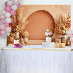 Lofaris Boho-Herbstfotohintergrund mit Pampasgras und Kürbissen, rustikale Studio-Kulisse für professionelle Herbst-Fotoshootings
