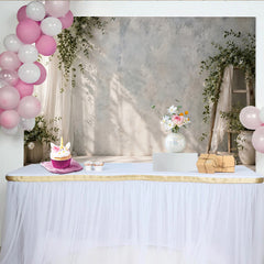 Lofaris Natürlicher Fotohintergrund mit grünen Pflanzen und weißen Blumen, eleganter Studiohintergrund für Porträts
