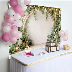 Lofaris Eleganter Blumenbogen Fotohintergrund mit weißen Rosen, romantische Kulisse für Hochzeitsfotos und Eventdekoration