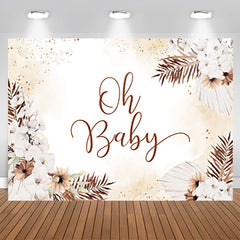 Boho Weiss Blume Funkeln Hintergrund Für Babydusche