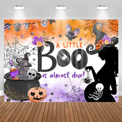 Wenig Buh Halloween Kürbis Babydusche Hintergrund