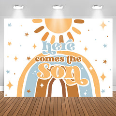 Stern Sonne Hier Kommt Der Sohn Babydusche Hintergrund