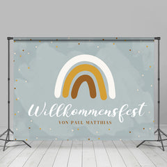 Regenbogen Boho Baby Willkommen Baby Dusche Party Hintergrund
