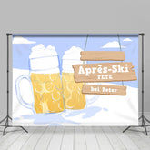 Nach Ski Bier Könnte Schnee Himmel Geburtstag Hintergrund