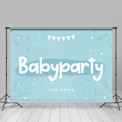 Personalisiert Einfach Blau Herzen Baby Party Hintergrund