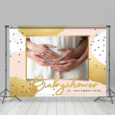 Personalisiert Warm Gold Farbe Baby Dusche Hintergrund