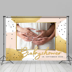 Personalisiert Warm Gold Farbe Baby Dusche Hintergrund