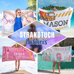 Meerjungfrau Lila Hülse Brauch Name Mädchen Strand Handtuch