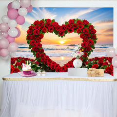 Lofaris Strand Sonnenuntergang Hochzeit Hintergrund Rosenherz
