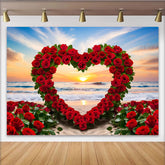Lofaris Strand Sonnenuntergang Hochzeit Hintergrund Rosenherz