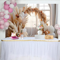 Lofaris Boho Fenster Bogen Hintergrund Pampasgras Ballons