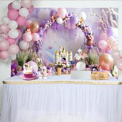 Lofaris Traumhaftes Ballon Schloss Hintergrund Lila Rosa
