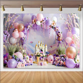 Lofaris Traumhaftes Ballon Schloss Hintergrund Lila Rosa