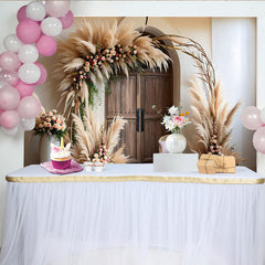 Lofaris Vintage Tür Boho Hintergrund Pampasgras Blumen
