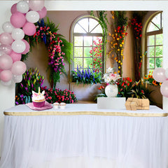 Lofaris Indoor Blumenwand Hintergrund Fenster Tulpen
