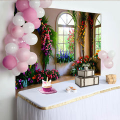 Lofaris Indoor Blumenwand Hintergrund Fenster Tulpen