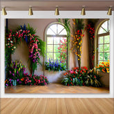 Lofaris Indoor Blumenwand Hintergrund Fenster Tulpen