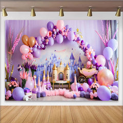 Lofaris Märchenschloss Hintergrund Lila Prinzessinnenkutsche & Ballons