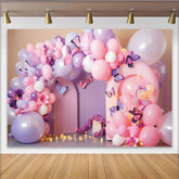 Lofaris Schmetterling Ballonbogen Hintergrund Rosa Lila Party