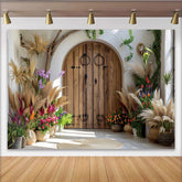 Lofaris Mediterraner Garten Hintergrund Boho Villa Tür Pflanzen