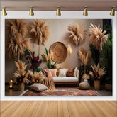 Lofaris Boho Wohnzimmer Set Hintergrund Pampasgras Ethnische Deko