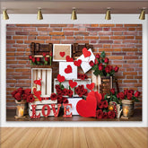 Lofaris Valentinstag Liebesbrief Hintergrund Rote Ziegelwand Rosen