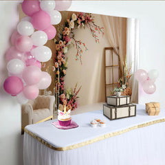 Lofaris Eleganter Blumen Raum Hintergrund Creme Stuhl Blumenbogen